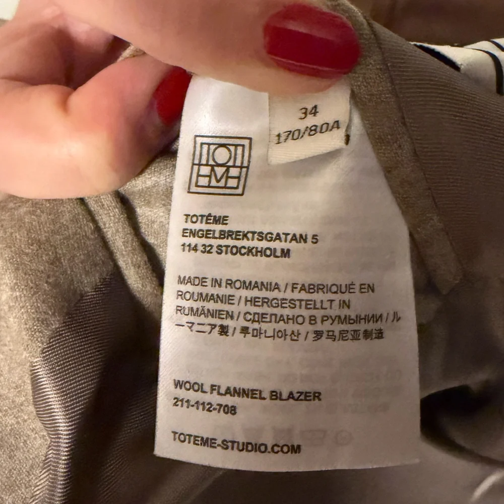 Totême Wool Flannel Blazer NWT Beige 34 Luxury Minimalist - Picture 4 of 8